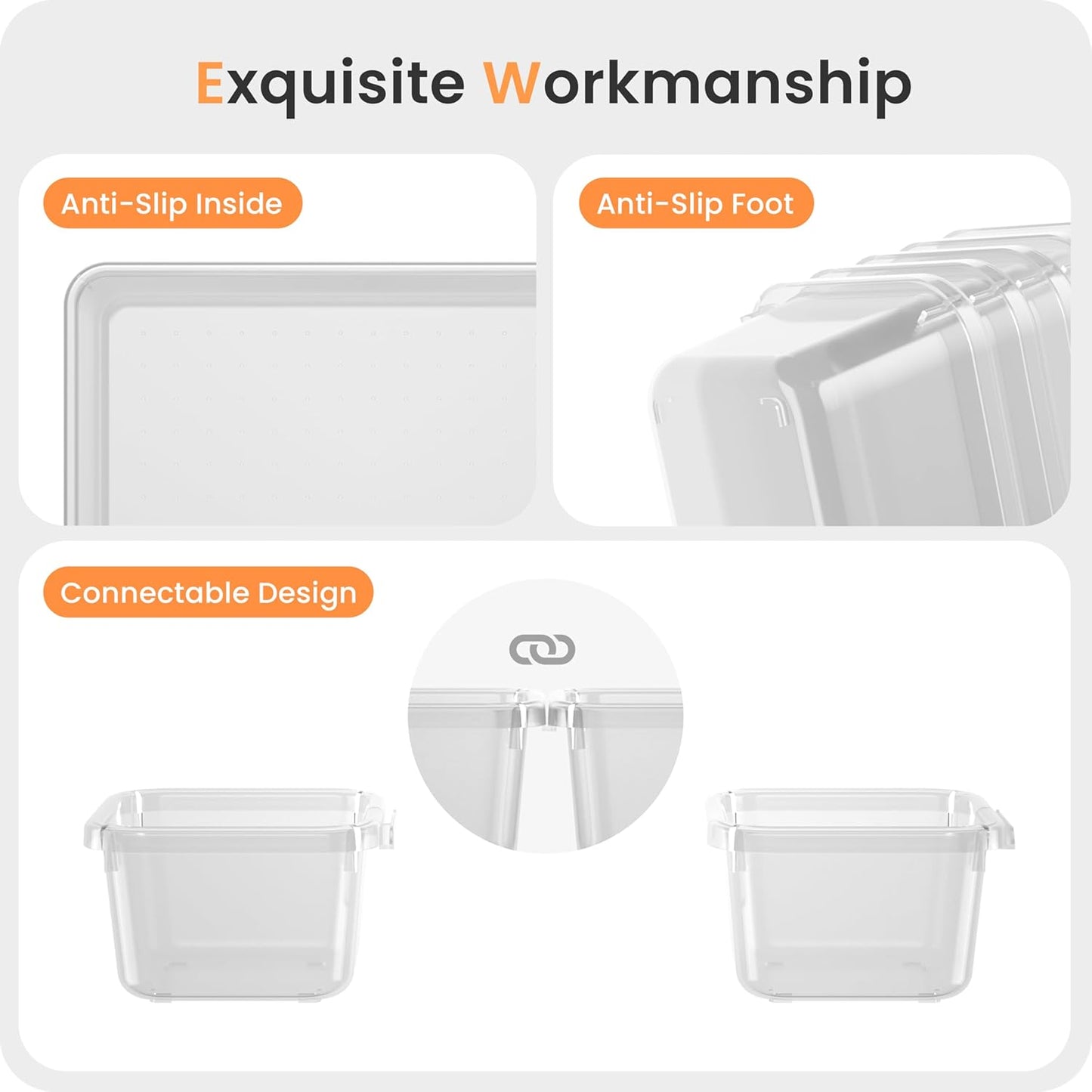 【Military Grade】 Drawer Organizer,【𝟱𝗦𝗶𝘇𝗲】Makeup organizer,【Holds 177 Items】Bathroom Organizers and Storage,Organization and Storage,Desk Drawer Organizer for Vanity【Clear Black】