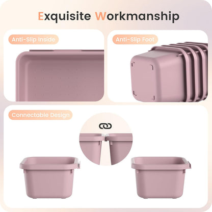 【Military Grade】 Drawer Organizer,【𝟱𝗦𝗶𝘇𝗲】Makeup organizer,【Holds 177 Items】Bathroom Organizers and Storage,Organization and Storage,Desk Drawer Organizer for Vanity【Clear Black】