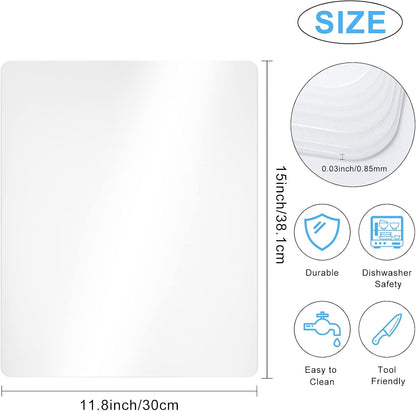 30 Pcs Plastic Cutting Board for Kitchen 15 x 12 in Flexible Frosted Cutting Mats Clear Plastic Placemats Dishwasher Safe Non Porous Chopping Board Non Slip Clear Placemats Table Mats