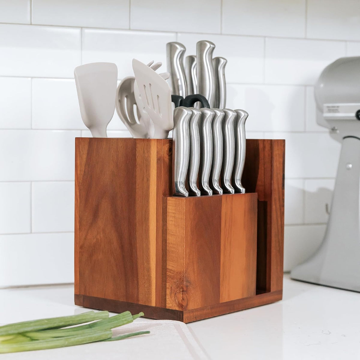 Magnetic Knife Block & Utensil Holder, Black