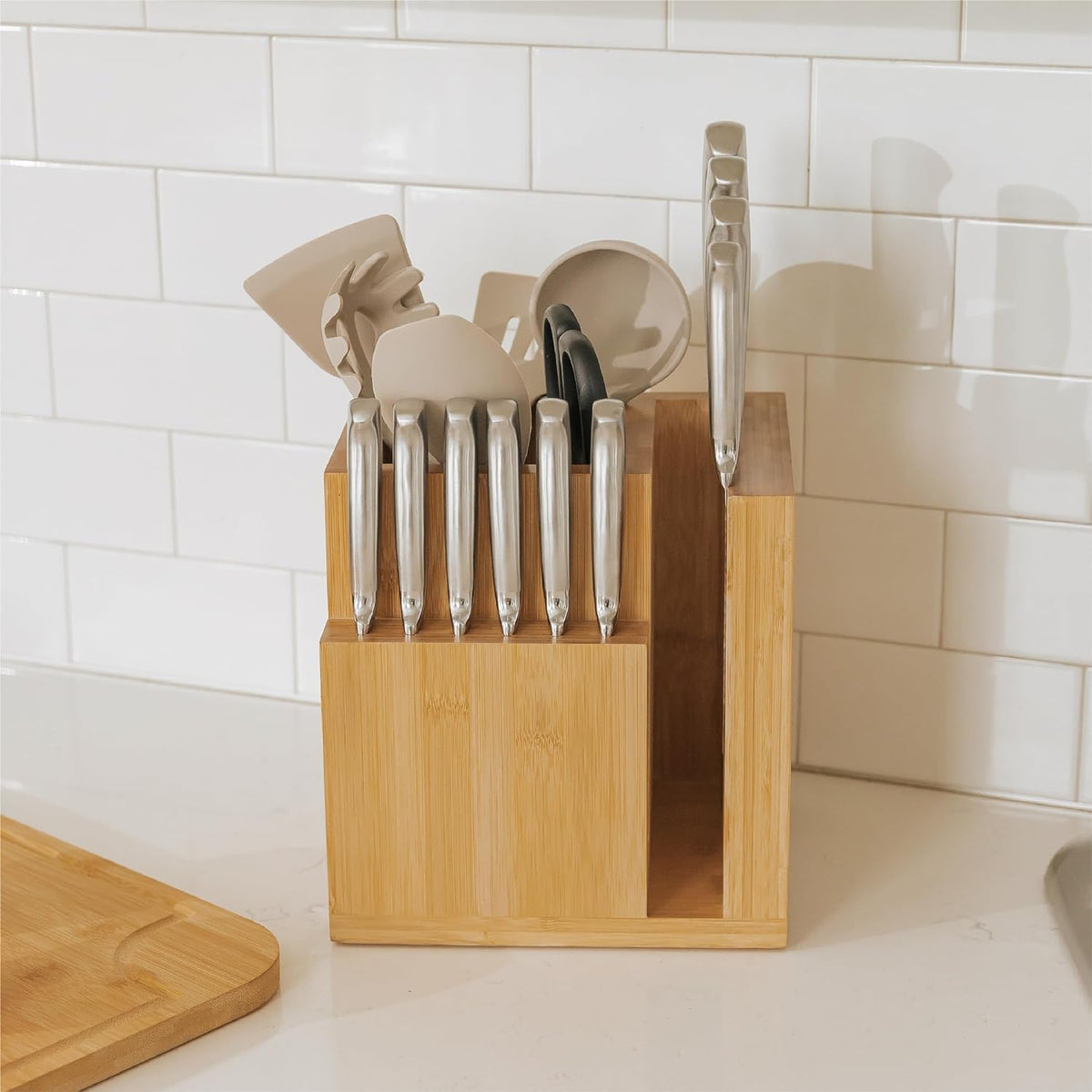 Magnetic Knife Block & Utensil Holder, Black