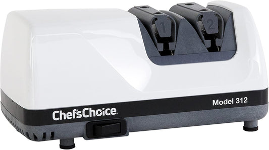 Professional Electric Knife Sharpeners UltraHone With 100-Percent Diamond Abrasives And Precision Angle Guides For 20-Degree Straight-Edge and Serrated Knives, 2-Stage, White