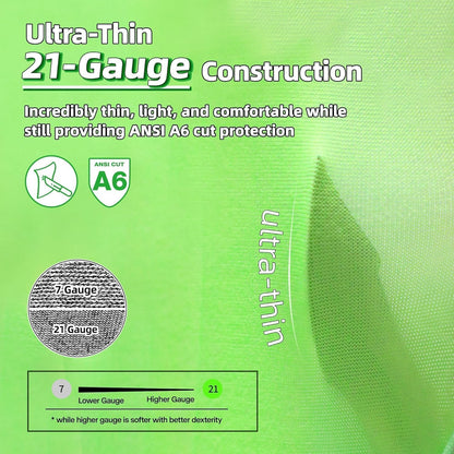 Ultra-Thin ANSI A6 Cut Resistant Arm Sleeves, 21 Gauge Comfortable and Breathable Protective Sleeves, Arm Protectors for Thin Skin and Bruising, Work, Gardening, Farming, Outdoors, M