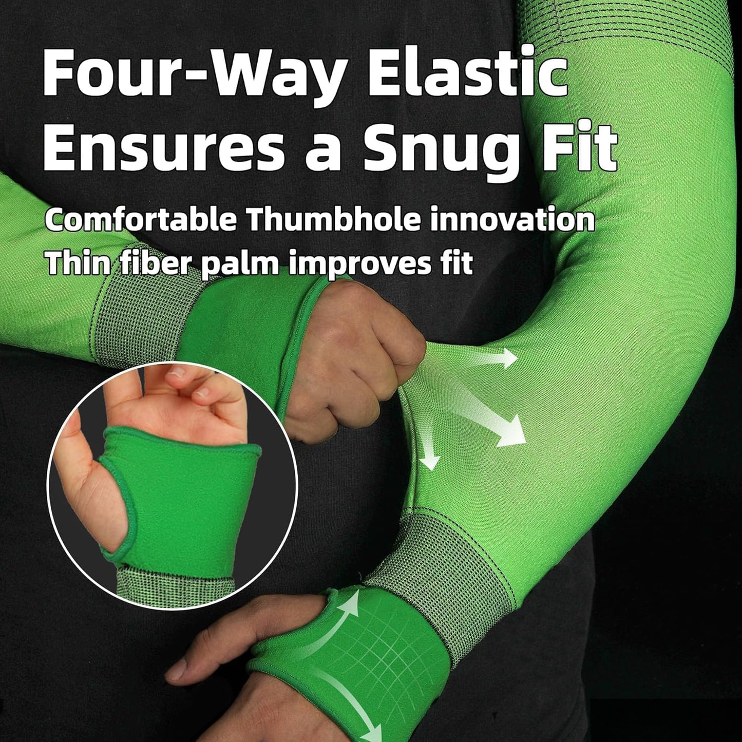 Ultra-Thin ANSI A6 Cut Resistant Arm Sleeves, 21 Gauge Comfortable and Breathable Protective Sleeves, Arm Protectors for Thin Skin and Bruising, Work, Gardening, Farming, Outdoors, M