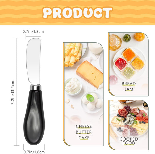 Butter Spreader Knives Set of 4, Stainless Steel Butter Knife with Porcelain Handles, Blunt Edge Cheese Spreader Set for Soft Cheese, Butter, Jam, Charcuterie, Pastry
