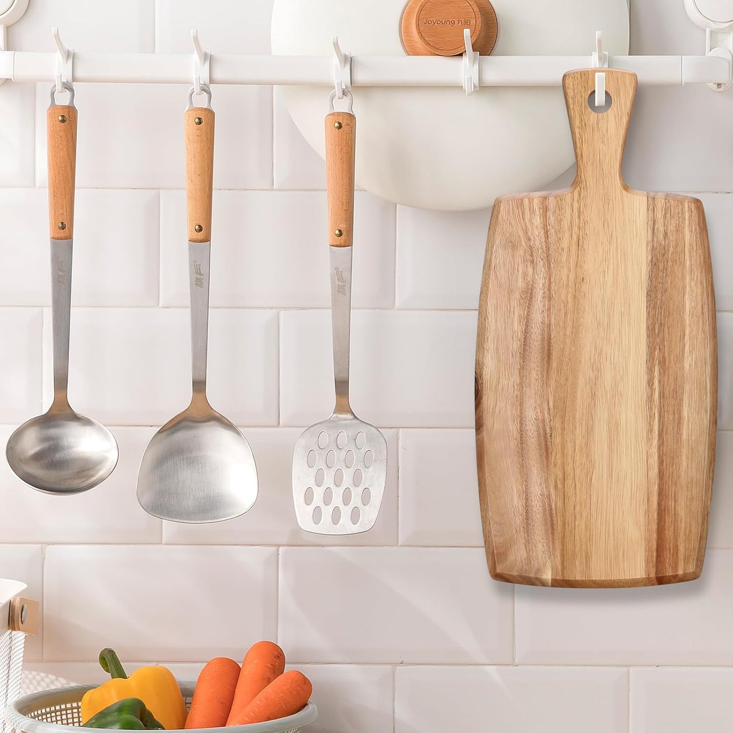 Acacia Wood Cutting Board with Handle Small Charcuterie Boards Wooden Chopping Board Decorative Mini Cutting Boards for Kitchen Meat Teak Bread Cheese Board Platter Butcher Block Food Serving Tray