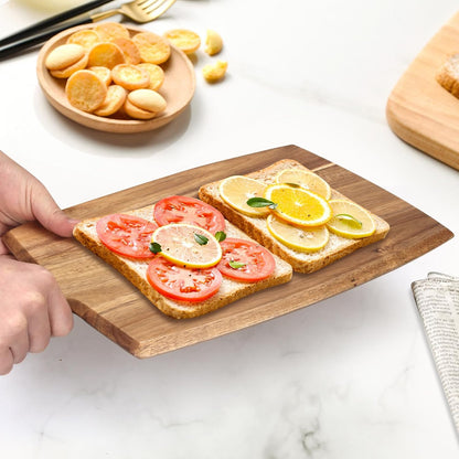 Acacia Wood Cutting Board with Handle Small Charcuterie Boards Wooden Chopping Board Decorative Mini Cutting Boards for Kitchen Meat Teak Bread Cheese Board Platter Butcher Block Food Serving Tray