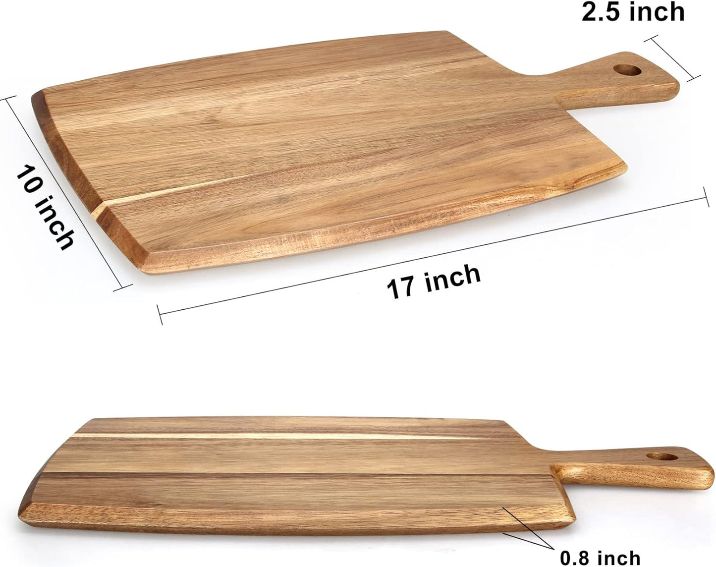 Acacia Wood Cutting Board with Handle Small Charcuterie Boards Wooden Chopping Board Decorative Mini Cutting Boards for Kitchen Meat Teak Bread Cheese Board Platter Butcher Block Food Serving Tray
