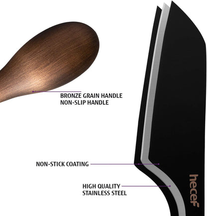 Cheese Knife Set of 3, Bronze Grain Multipurpose Retro Cheese Knives, Set includes Pronged, Hard Cheese & Chisel Knife, Black