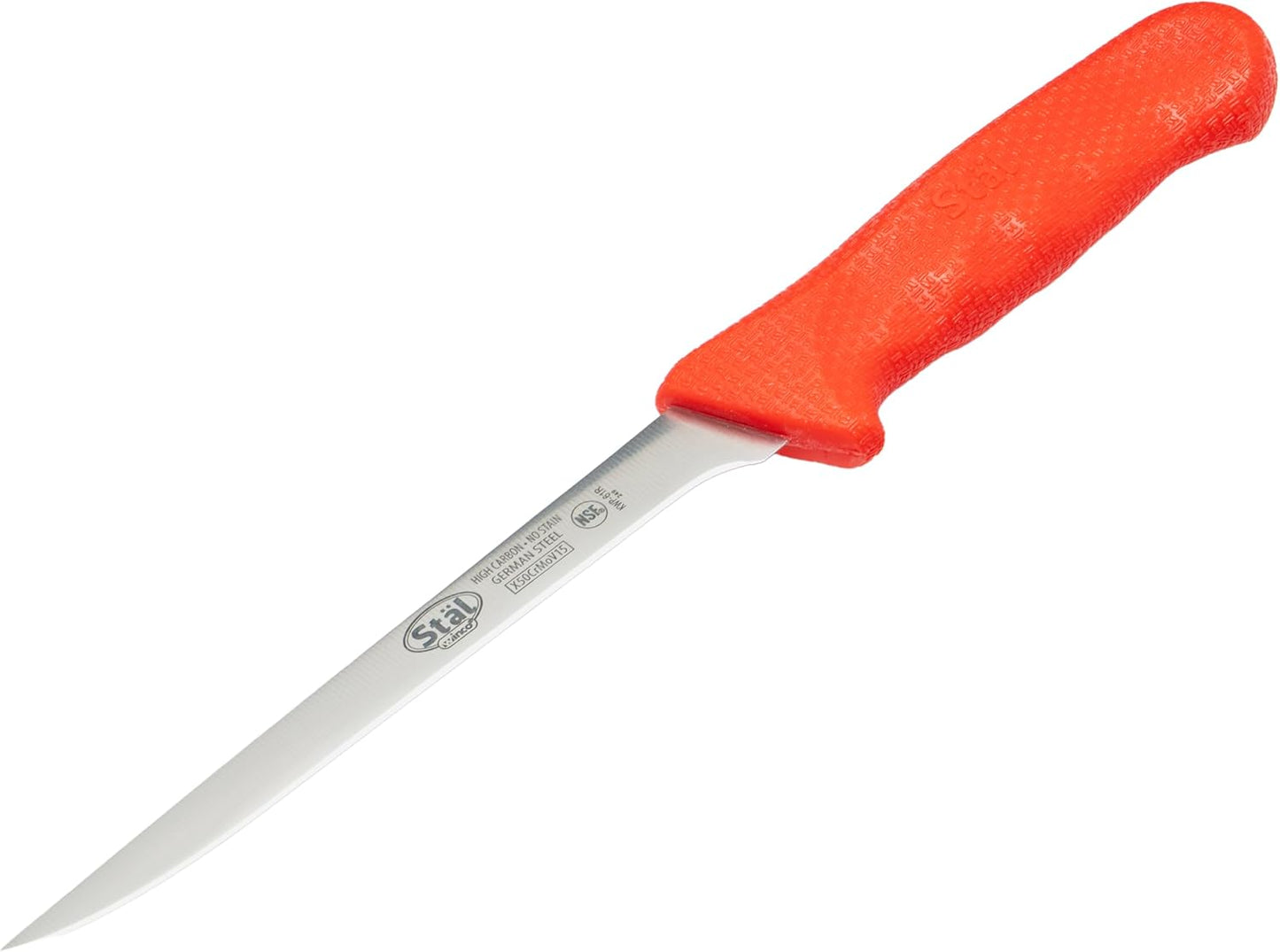 6" Commercial-Grade German Steel Boning Knife, Narrow, Red