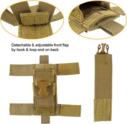 Tactical Single Sheath Holster Utility Tool Holder Case Horizontal Vertical Pistol Mag Pouch