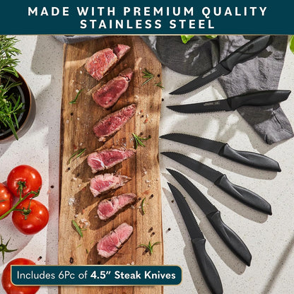 16-Piece Kitchen Knife Set - Knife Block Set | High Carbon Stainless Steel Knife Set with Acrylic Block, Rust-Resistant Blades & Ergonomic Handles (16-Piece)
