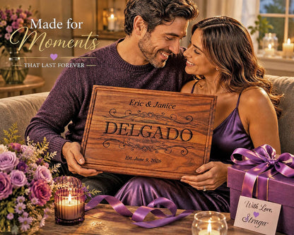 Personalized Cutting Board - Custom Engraved Charcuterie - Housewarming Gifts New Home, Christmas or Closing Keepsake for Couples, Friends & Family