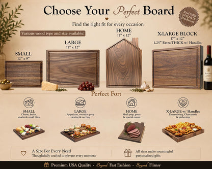 Personalized Cutting Board - Custom Engraved Charcuterie - Housewarming Gifts New Home, Christmas or Closing Keepsake for Couples, Friends & Family