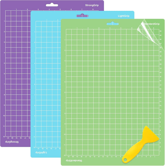 12x8.5 Inch Cutting Mats, 3 Pack, Reusable | Adhesive Cutting Mats, Standard, Light, Strong Grip, Ideal for Quilting, Sewing, Home, Office, School Projects