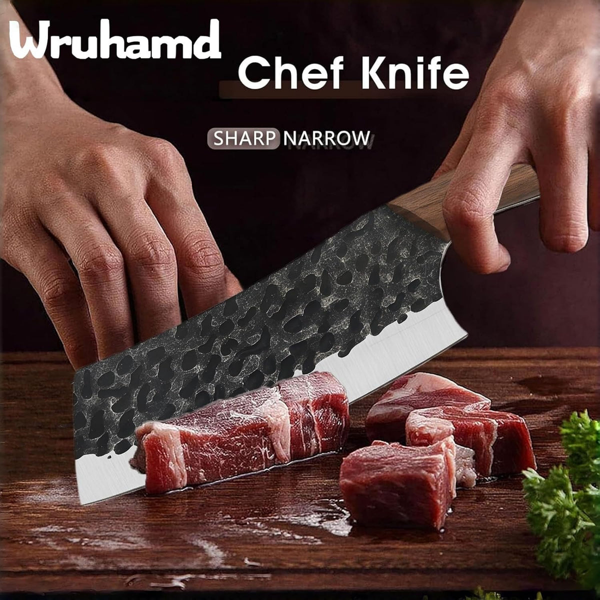 Meat Cleaver Knife Set, 2PCS Hand Forged Sharp Heavy Duty Bone Chopper