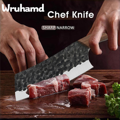 Meat Cleaver Knife Set, 2PCS Hand Forged Sharp Heavy Duty Bone Chopper