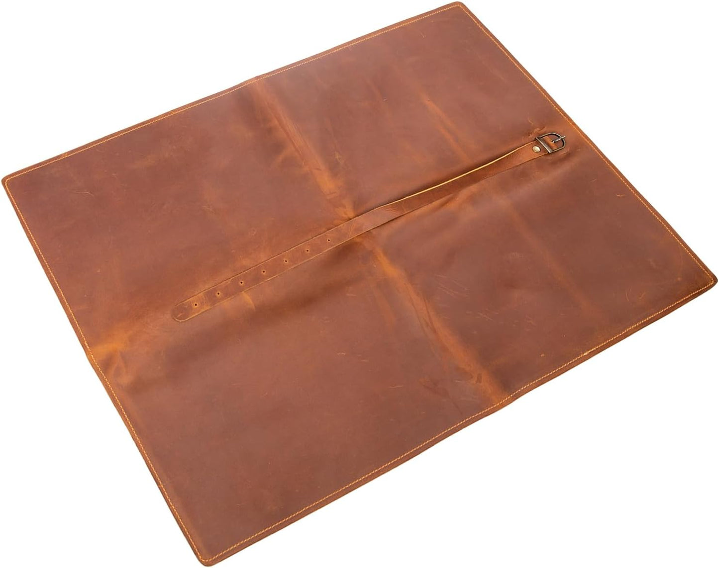 Leather Chef Knife Roll Bag, Knife Bags for Chefs Professional, Large Zippered Pouch & 7-Slot Professional Knife Roll, Chef Knives Storage Bag for Kitchen Tools Culinary Accessories (brown)