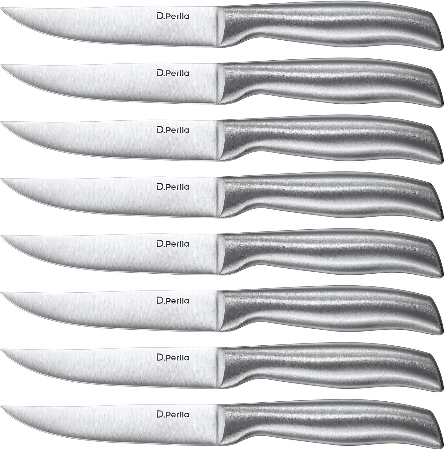 Steak Knives, Super Sharp Straight Edge Steak Knife Set of 8, Professional Straight Edge Kitchen Table Dinner Knives, Elegant High Carbon Stainless Steel Kitchen Steak Knife Set, 4.5IN