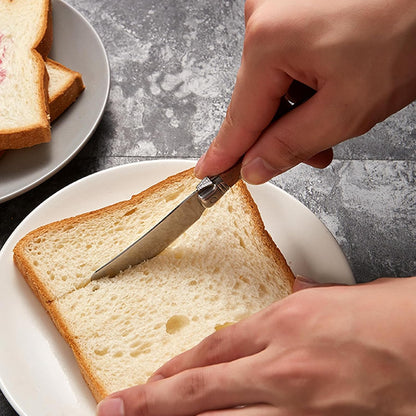 Butter Spreader Knife Set 4-Piece Stainless Steel Cheese Knife Set Small with Rose Wood Handle for Sandwich Jam Bread Cream Canape Appetizer Knives Spatula 6.2-inch