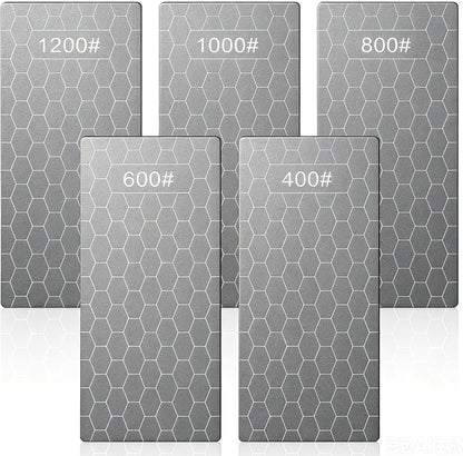 5 PCS Diamond Sharpening Stone, Diamond Sharpening Plate | Diamond Ston, Knife Sharpener Stone，sharpening Plate Honing Stones Knives 400/600/800/1000/1200 Grit
