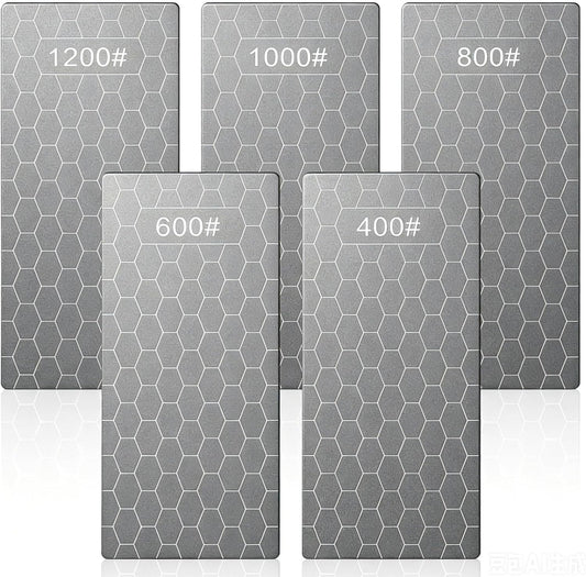5 PCS Diamond Sharpening Stone, Diamond Sharpening Plate | Diamond Ston, Knife Sharpener Stone，sharpening Plate Honing Stones Knives 400/600/800/1000/1200 Grit