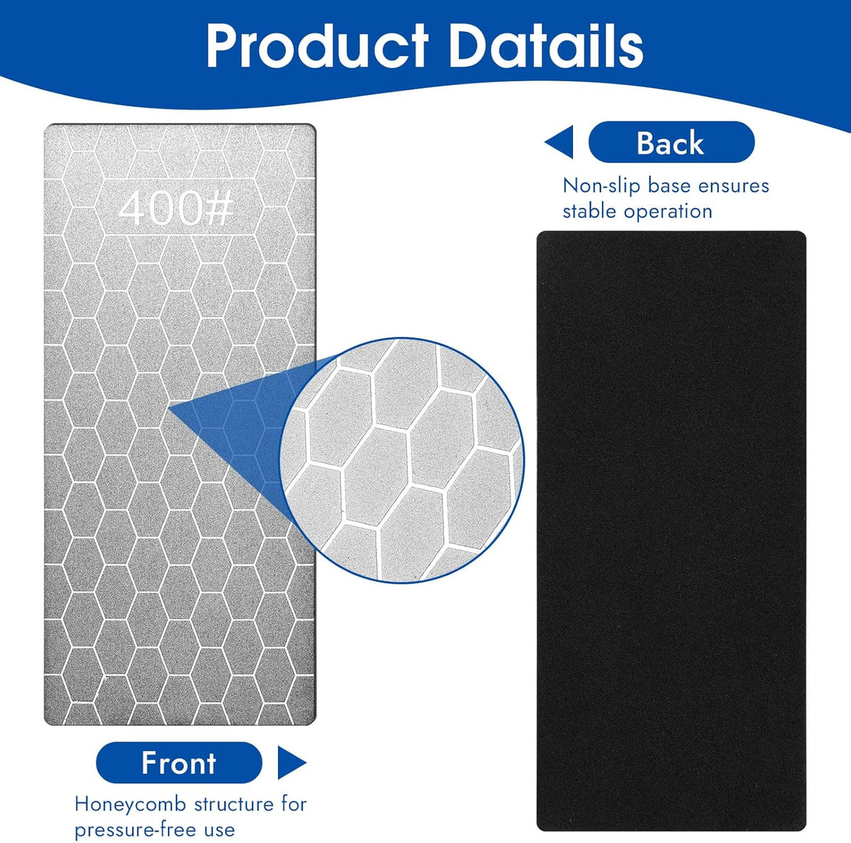 5 PCS Diamond Sharpening Stone, Diamond Sharpening Plate | Diamond Ston, Knife Sharpener Stone，sharpening Plate Honing Stones Knives 400/600/800/1000/1200 Grit