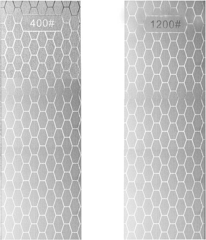 Diamond Sharpening Stone 2 Side Grit 200/600, 300/1000, 400/1000, 400/1200, Diamond Plate Honing Stone Hone Sharpener (400#/1200#)