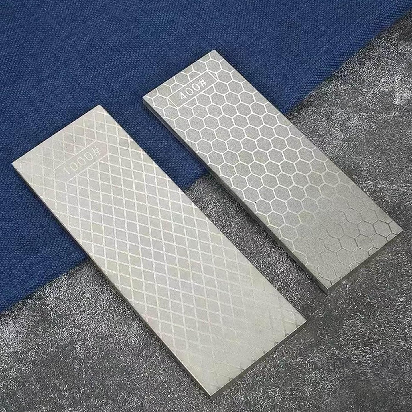 Diamond Sharpening Stone 2 Side Grit 200/600, 300/1000, 400/1000, 400/1200, Diamond Plate Honing Stone Hone Sharpener (400#/1200#)