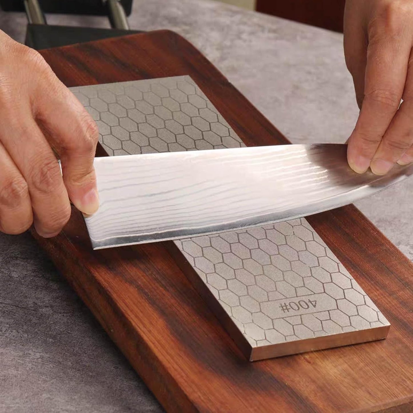 Diamond Sharpening Stone 2 Side Grit 200/600, 300/1000, 400/1000, 400/1200, Diamond Plate Honing Stone Hone Sharpener (400#/1200#)