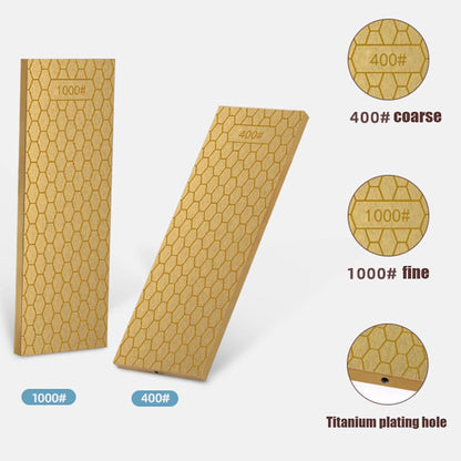 Diamond Sharpening Stone 2 Side Grit 200/600, 300/1000, 400/1000, 400/1200, Diamond Plate Honing Stone Hone Sharpener (400#/1200#)