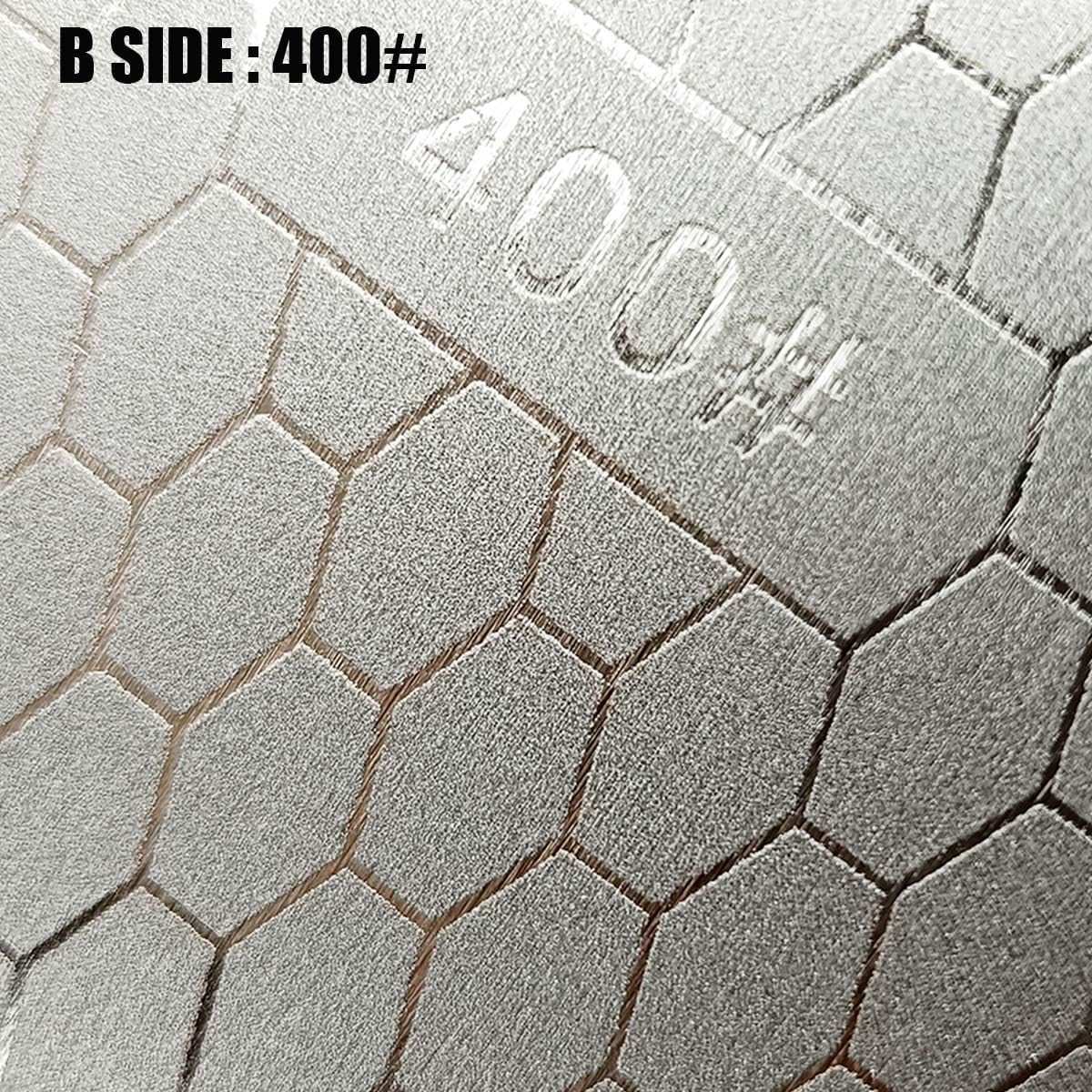 Diamond Sharpening Stone 2 Side Grit 200/600, 300/1000, 400/1000, 400/1200, Diamond Plate Honing Stone Hone Sharpener (400#/1200#)