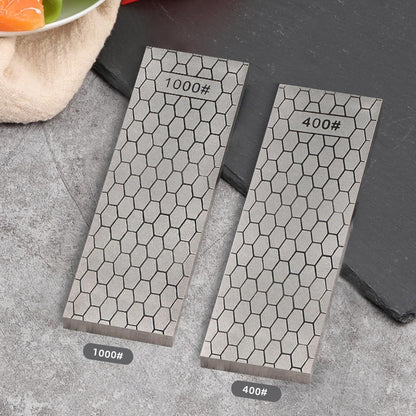 Diamond Sharpening Stone 2 Side Grit 200/600, 300/1000, 400/1000, 400/1200, Diamond Plate Honing Stone Hone Sharpener (400#/1200#)