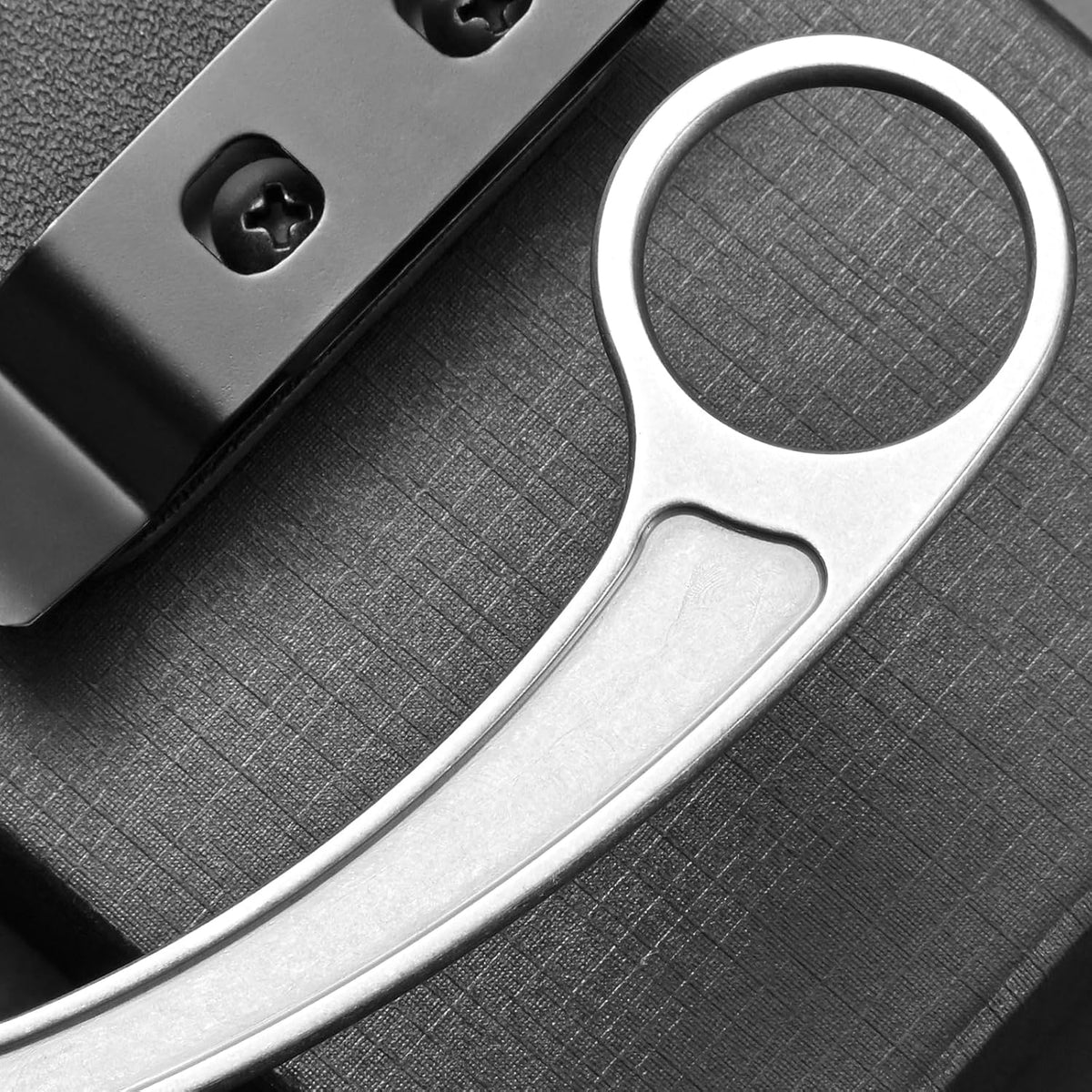 Ccanku C1102 Fixed Blade Knife, D2 Blade Stainless Steel Handle Claw Knife with K Sheath for Outdoor EDC Hunting Survival (Silver)