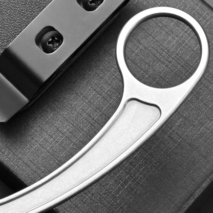 Ccanku C1102 Fixed Blade Knife, D2 Blade Stainless Steel Handle Claw Knife with K Sheath for Outdoor EDC Hunting Survival (Silver)