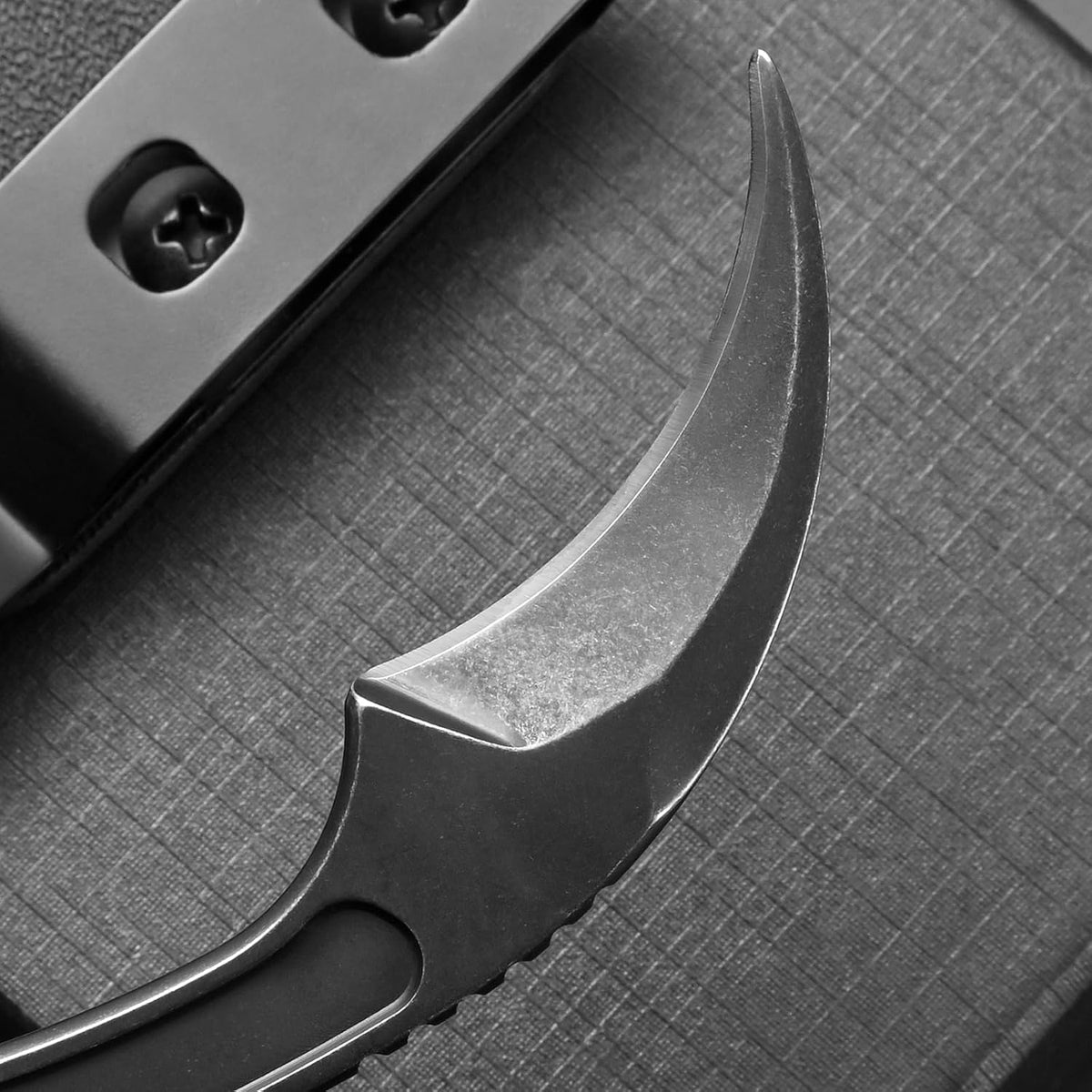 Ccanku C1102 Fixed Blade Knife, D2 Blade Stainless Steel Handle Claw Knife with K Sheath for Outdoor EDC Hunting Survival (Silver)