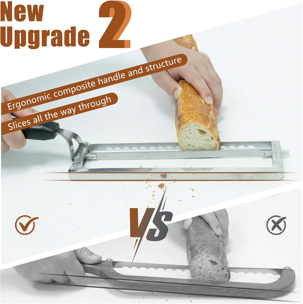 Adjustable Bread Slicer for Homemade Bread,Bread Knife With Slicing Guide