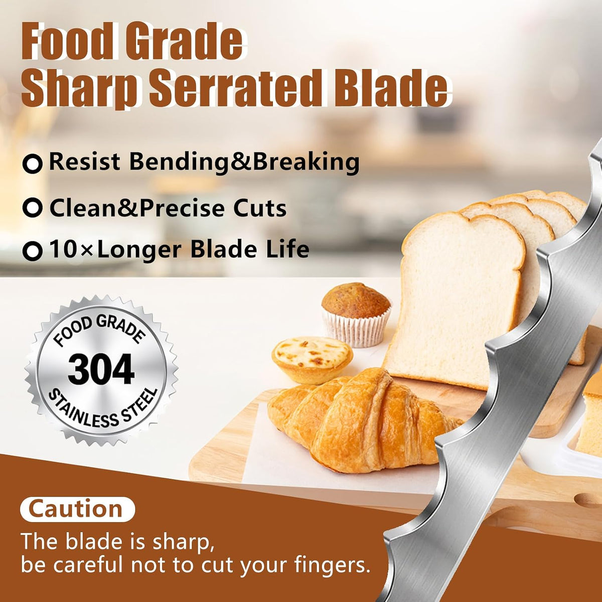 Adjustable Bread Slicer for Homemade Bread,Bread Knife With Slicing Guide