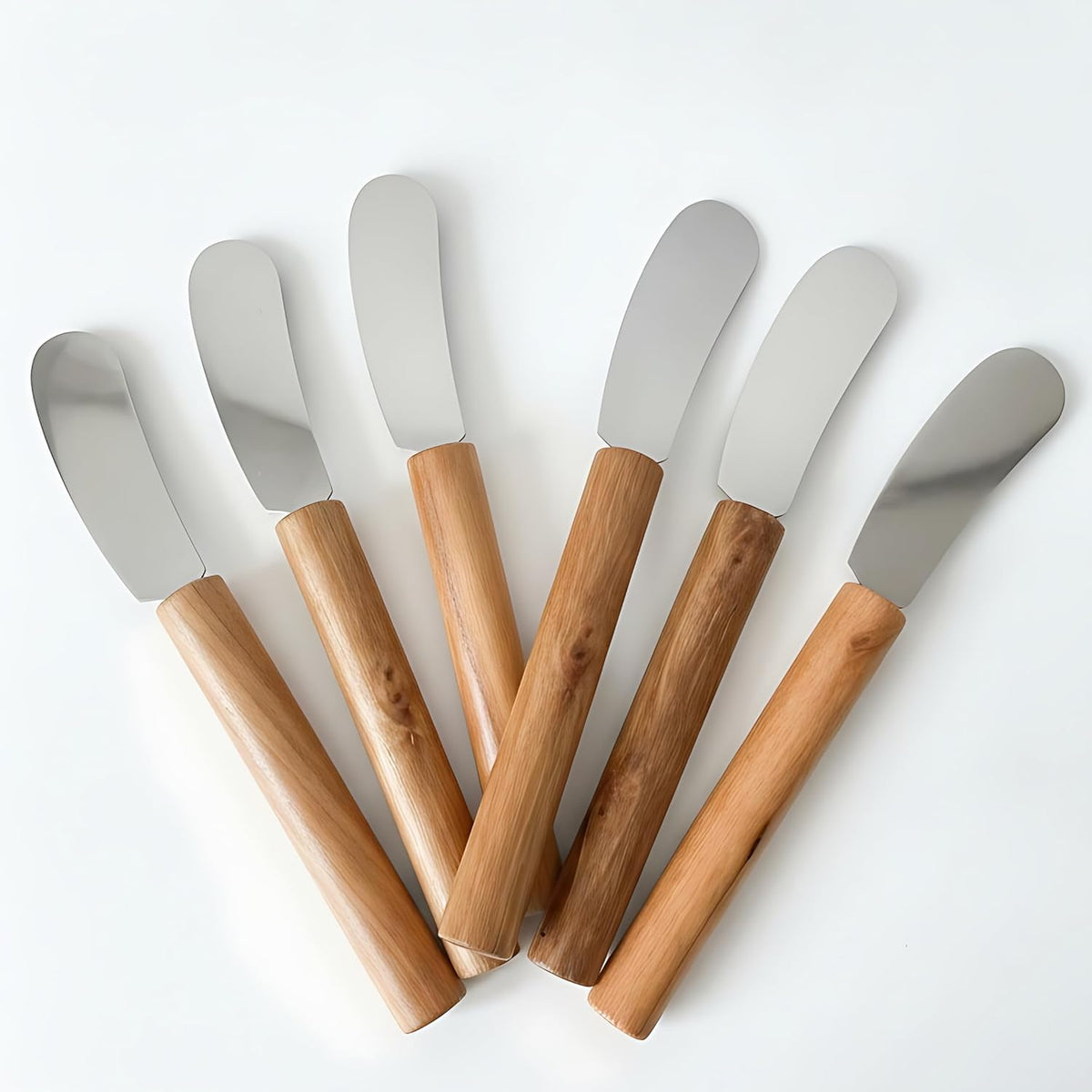 Butter Knives Set of 6, Wood Handle, Durable Stainless Steel Blade, Butter Knife for Smooth Spreading Butter Cream Cheese Jam, Ideal for Bagels, Sandwiches, Butter Knife Spreader 7 Inches