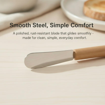 Butter Knives Set of 6, Wood Handle, Durable Stainless Steel Blade, Butter Knife for Smooth Spreading Butter Cream Cheese Jam, Ideal for Bagels, Sandwiches, Butter Knife Spreader 7 Inches