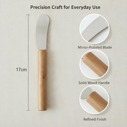 Butter Knives Set of 6, Wood Handle, Durable Stainless Steel Blade, Butter Knife for Smooth Spreading Butter Cream Cheese Jam, Ideal for Bagels, Sandwiches, Butter Knife Spreader 7 Inches