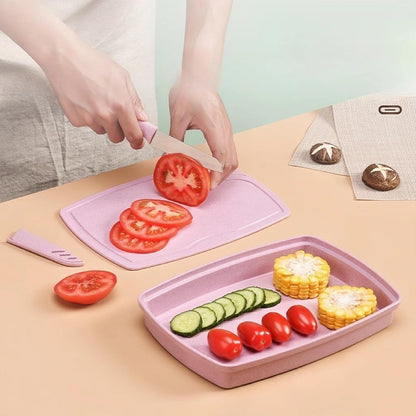 5-in-1 Cutting Board, Knife, Peeler, Scissors and Tray Set/Travel, Camping, Outdoor, Dorms, Small Cutting Boards, BPA Free, Dishwasher Safe, Kitchen Utensils, Gift