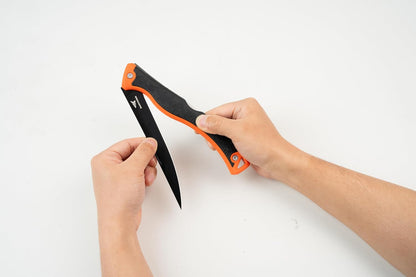 Folding Fillet/Fishing/Camping/Hunting Knife, Orange | 13.5" Overall, 7.5" Folded, Fishing Knife, G4116 Stainless Steel Blade, Sheath, Nonstick & Corrosion-Resistant