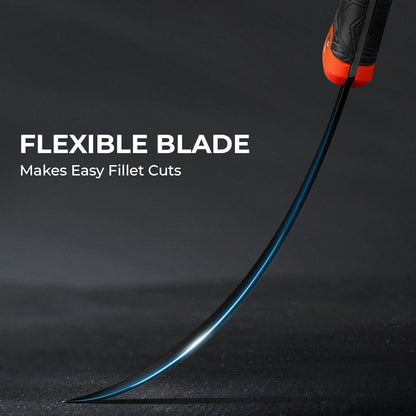 Folding Fillet/Fishing/Camping/Hunting Knife, Orange | 13.5" Overall, 7.5" Folded, Fishing Knife, G4116 Stainless Steel Blade, Sheath, Nonstick & Corrosion-Resistant