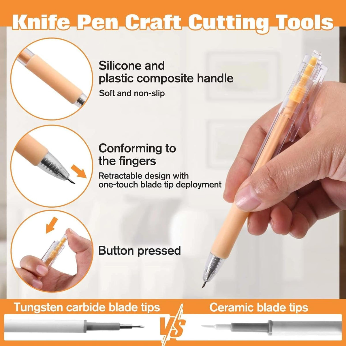 25Pcs Craft Paper Cutter Pen Carving Tools, Retractable Knife Pen | With Oilstone, Tungsten Steel and Ceramic Cutter Head Refills, Storage Box, For DIY Kit, Scrapbooking, Drawing, Crafting