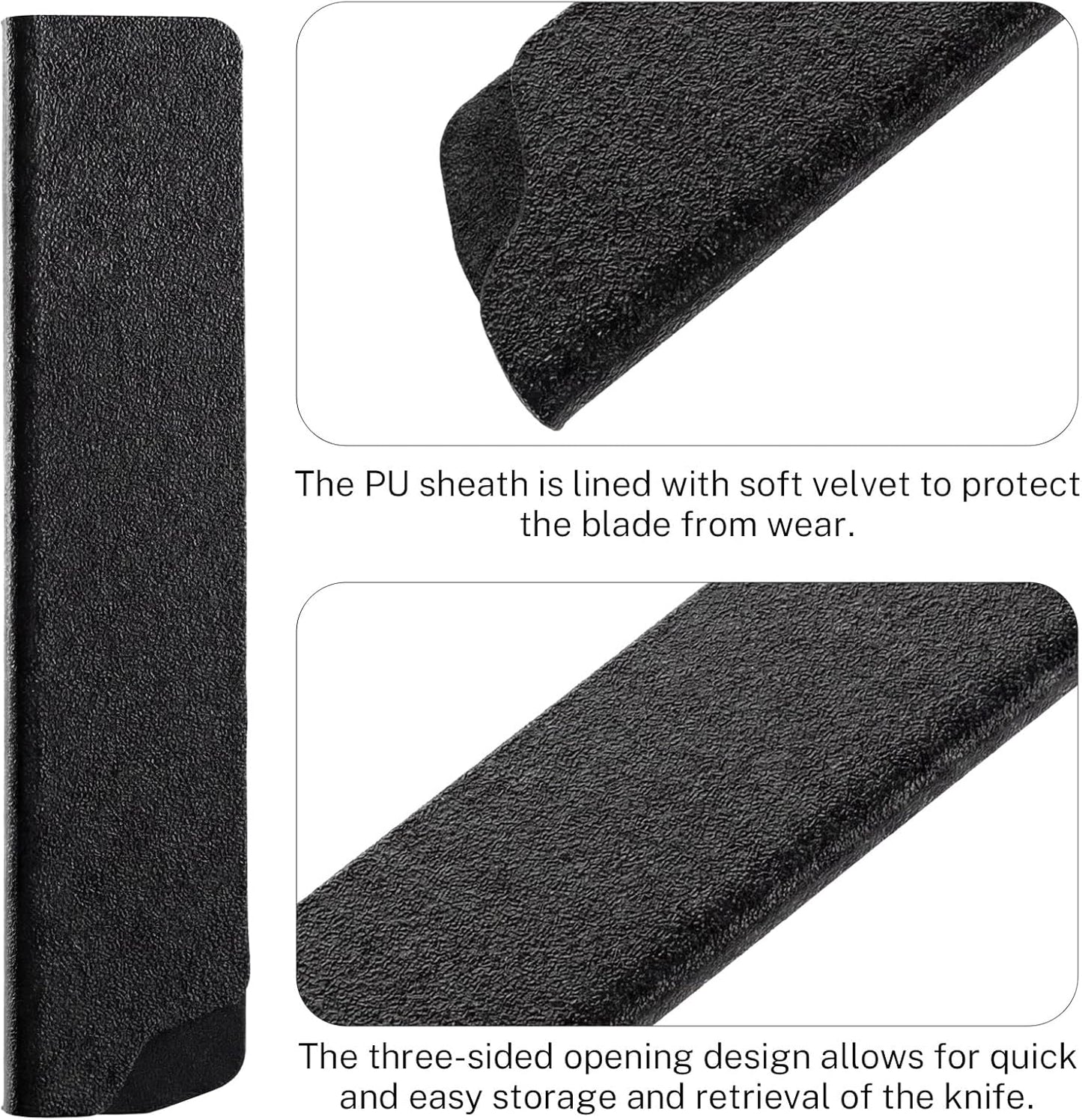 Knife Edge Guard, ABS Knife Cover Sleeves for 5'' Paring Fruit Knives Universal Knives Guard Blade Protector Kitchen Chef Sheaths Covers or Sleeves Blade Protectors for Home Kitchen, Black