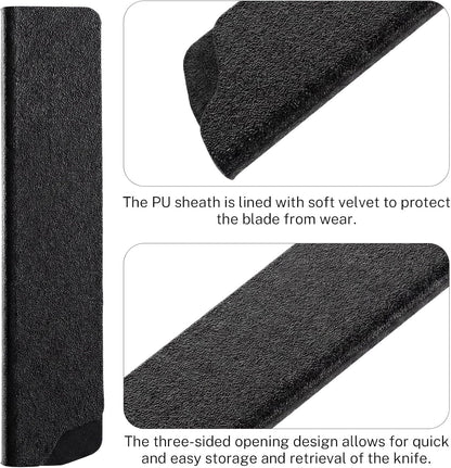 Knife Edge Guard, ABS Knife Cover Sleeves for 5'' Paring Fruit Knives Universal Knives Guard Blade Protector Kitchen Chef Sheaths Covers or Sleeves Blade Protectors for Home Kitchen, Black