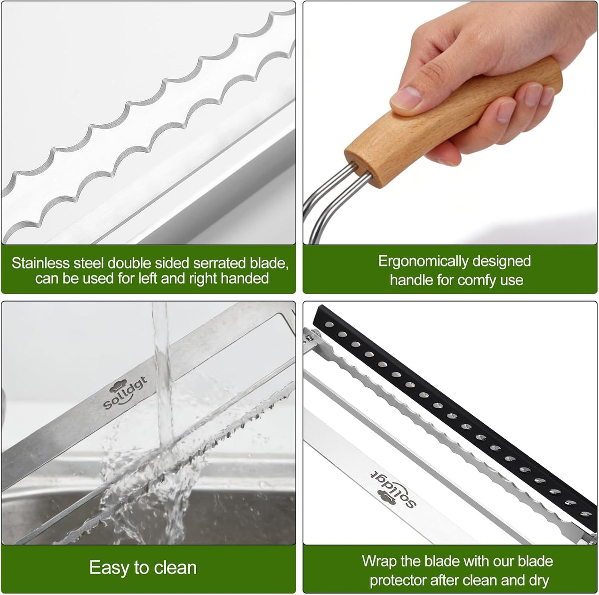 Adjustable Bread Slicer for Homemade Bread - Manual Sourdough Bread Knife | Upgrade Bread Bow Cutter with Thickness Guide Serrated Stainless Blade for Baguettes, Gift for Baker, Ambidextrous Use