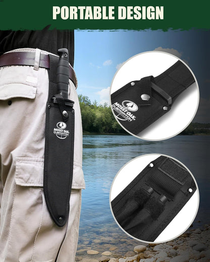 15-inch Survival Knife with Sharpener and Fire Starter | Fixed Blade Hunting Bowie Knife for Camping, Tactical, Outdoor