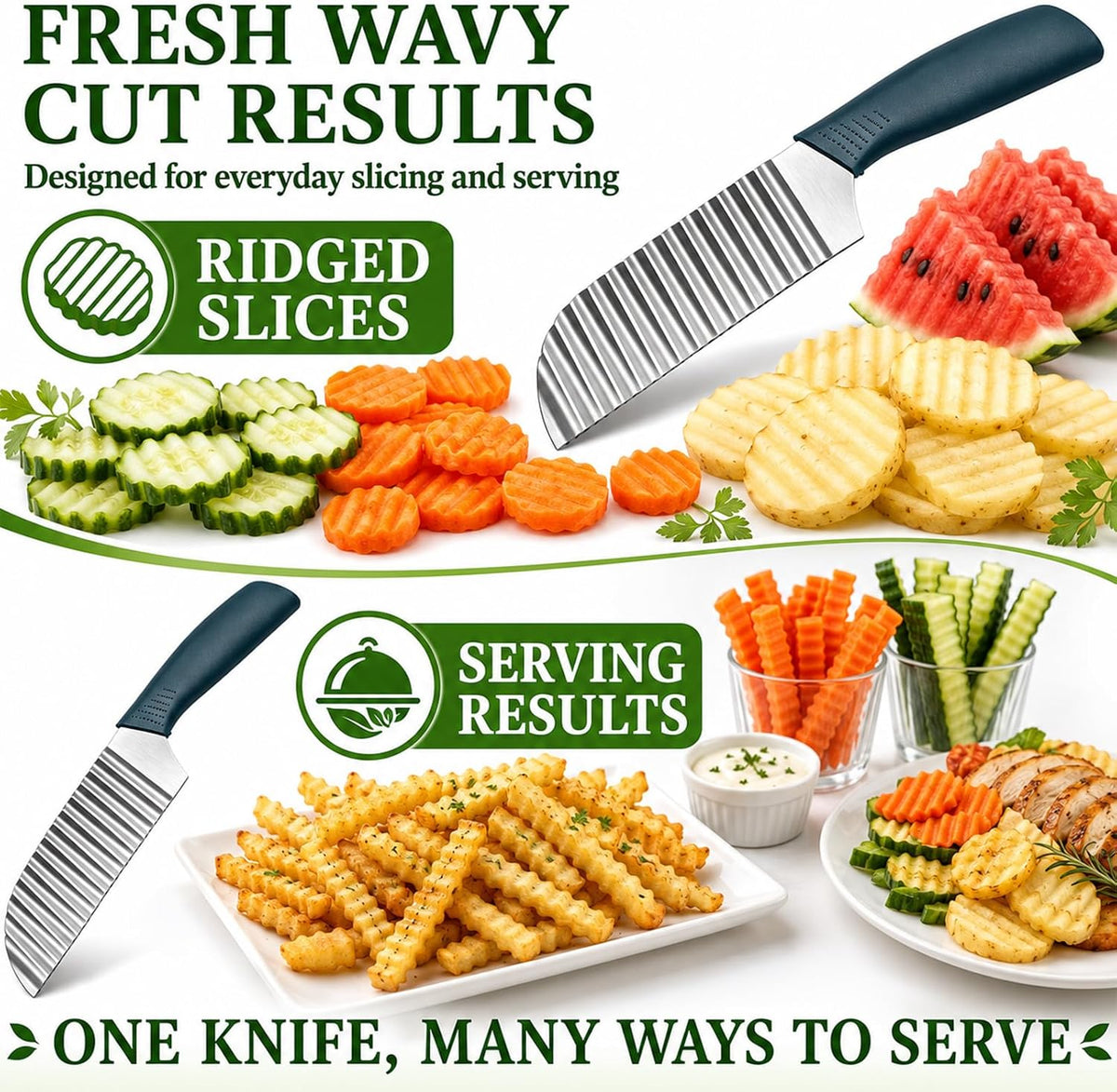 Suuker Crinkle Cut, Stainless Steel Wave Cutter